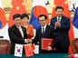 朴槿惠大統領・習近平主席、韓中ＦＴＡ妥結を宣言